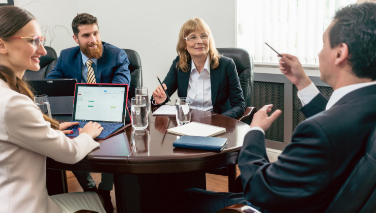 Board of directors at a meeting