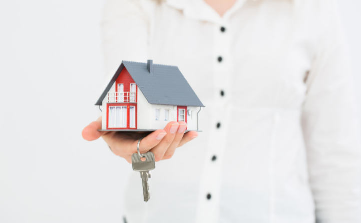 person holding a small house in their hand