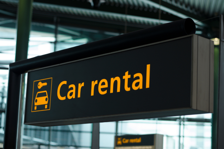picture of a car rental sign