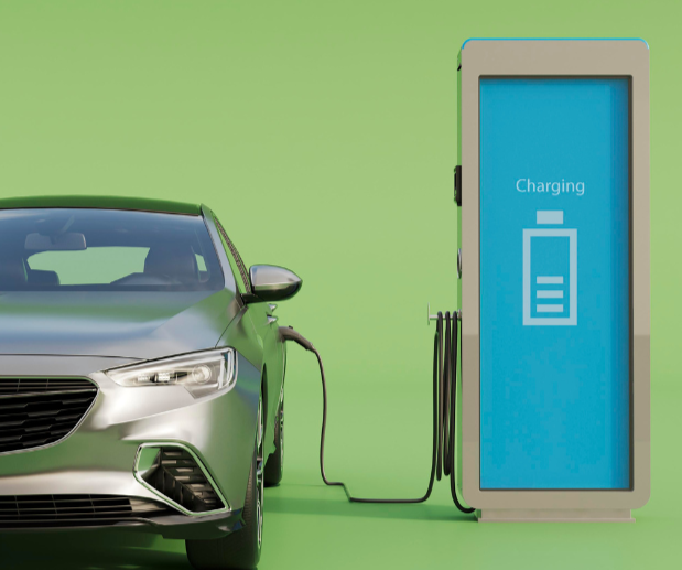 electric car at charging station